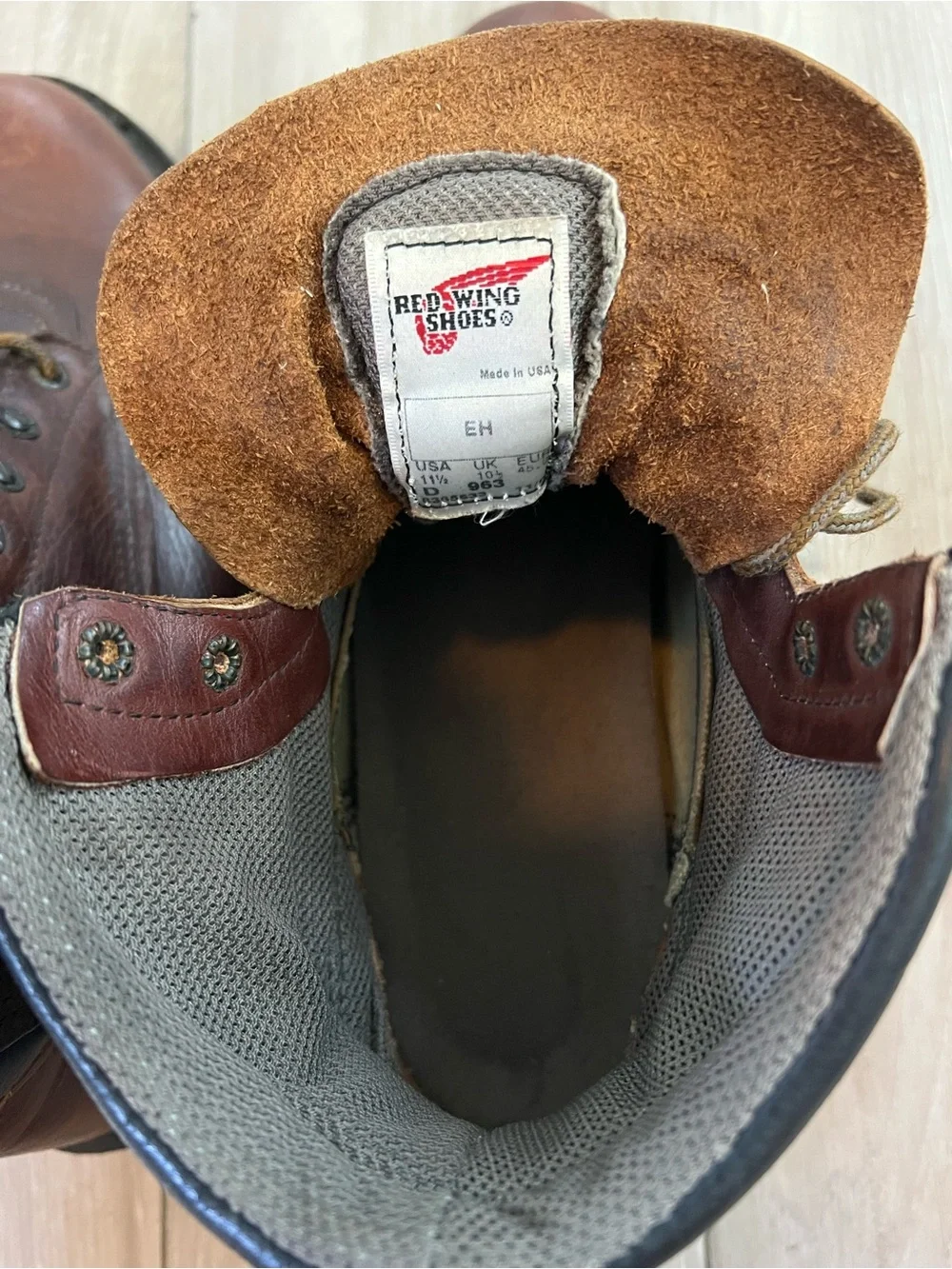Vintage Red Wing Work Boots Comfort Force Brown Lace Up Leather Mens 11.5
